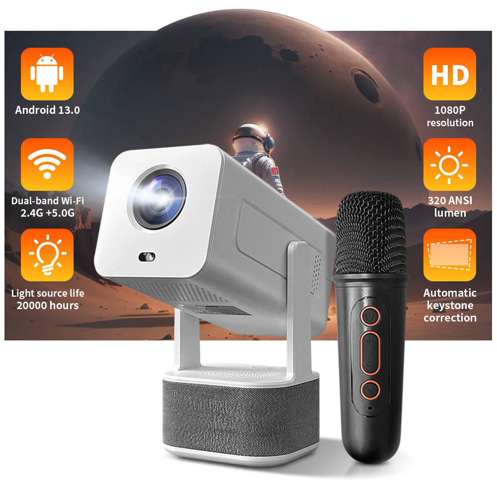 Home Cinema Karaoke Projector - Açık Hava Karaoke Projektörü, çift hoparlörlü