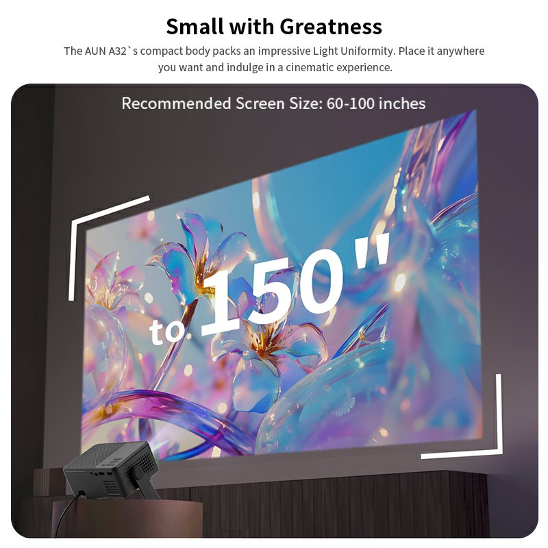 AUN Android Projektör A32 Pro  - Home Cinema Hdmi incelemesi ve fiyatı