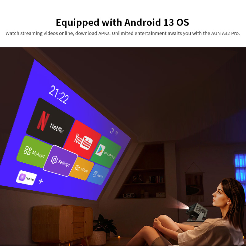AUN A32 Pro Android 13 Projekt - Home Cinema Hdmi incelemesi ve fiyatı
